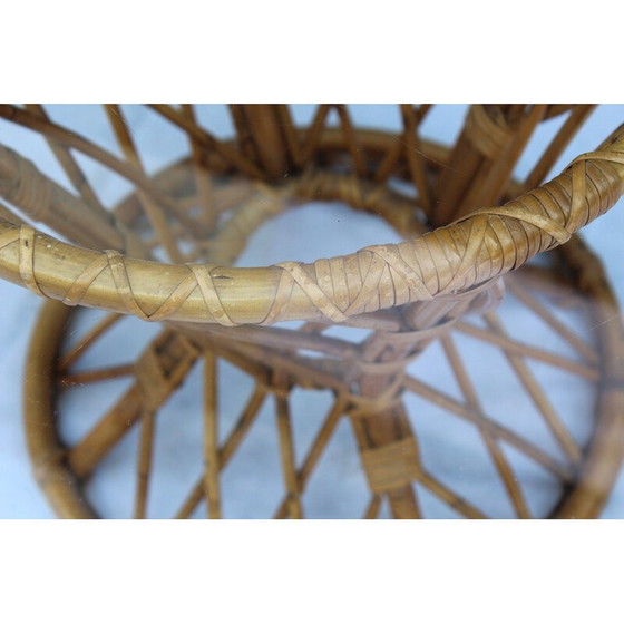 Image 1 of Vintage Beistelltisch aus Bambus und Glas - 1960er Jahre