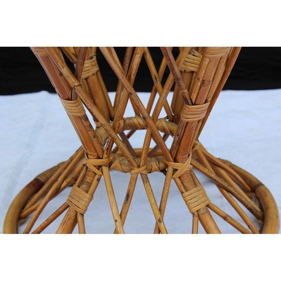 Image 1 of Vintage Beistelltisch aus Bambus und Glas - 1960er Jahre