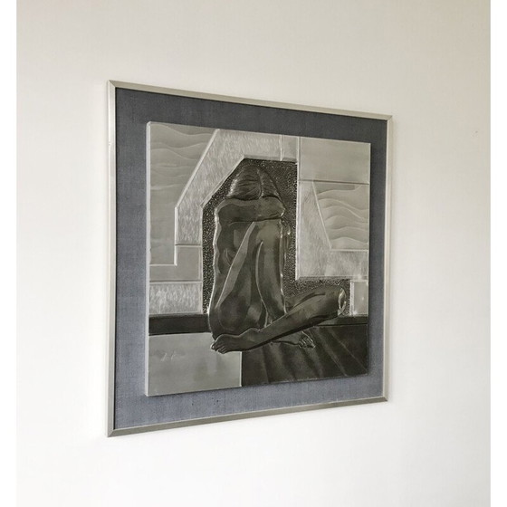 Image 1 of Vintage Hollywood Regency Wandtafel aus Metall von Peck Piñon, 1970