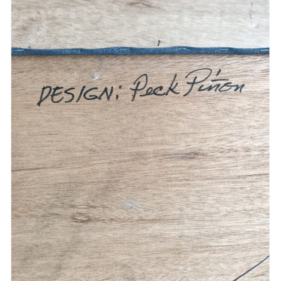 Image 1 of Vintage Hollywood Regency Wandtafel aus Metall von Peck Piñon, 1970