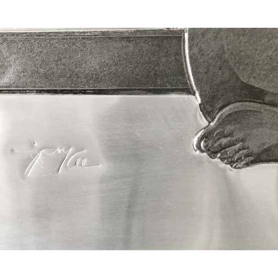 Image 1 of Vintage Hollywood Regency Wandtafel aus Metall von Peck Piñon, 1970