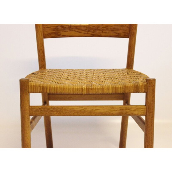 Image 1 of 4 dänische Esszimmerstühle aus Eiche und Sitz aus Papierkordel, 1960er Jahre.