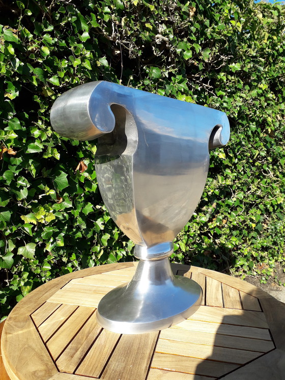 Image 1 of Blumenvase aus Aluminium , 48 cm hoch, 12,4 cm tief