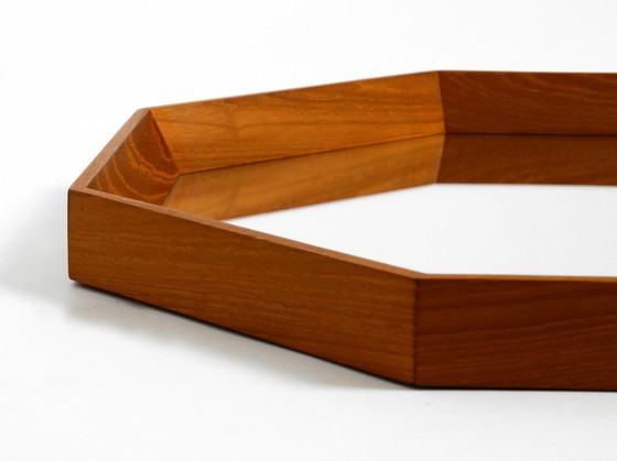 Image 1 of Sehr schöner achteckiger Wandspiegel aus Teakholz aus den 1960er Jahren | 45 cm | 17,7"