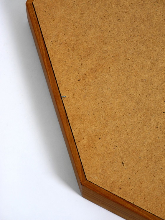 Image 1 of Sehr schöner achteckiger Wandspiegel aus Teakholz aus den 1960er Jahren | 45 cm | 17,7"