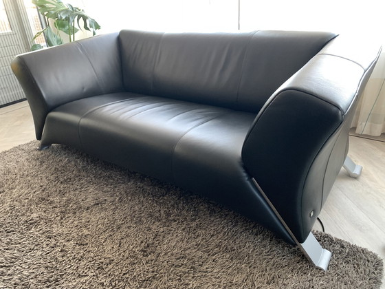 Image 1 of Rolf Benz 2,5-Sitzer-Sofa aus schwarzem Leder