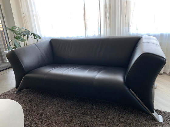 Image 1 of Rolf Benz 2,5-Sitzer-Sofa aus schwarzem Leder