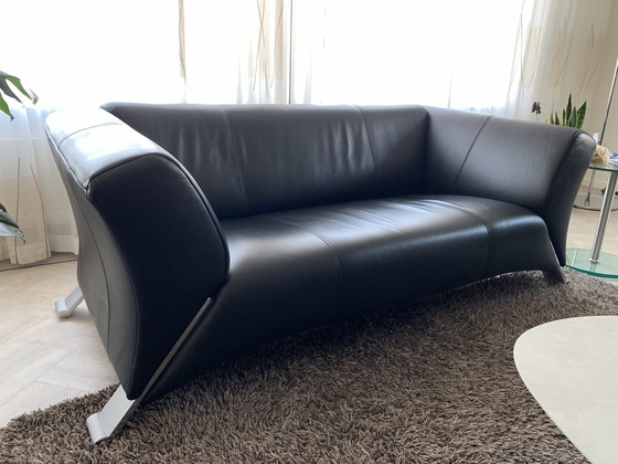 Image 1 of Rolf Benz 2,5-Sitzer-Sofa aus schwarzem Leder