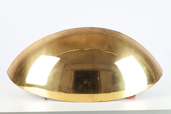 Image 1 of Goldene italienische Wandlampe in Halbmondform, 1960er