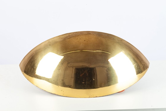 Image 1 of Goldene italienische Wandlampe in Halbmondform, 1960er