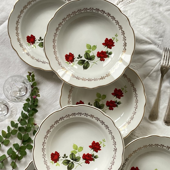 Image 1 of Lot Von 6 Suppenteller Steingut Ancienne Manufacture Française De Sarreguemines