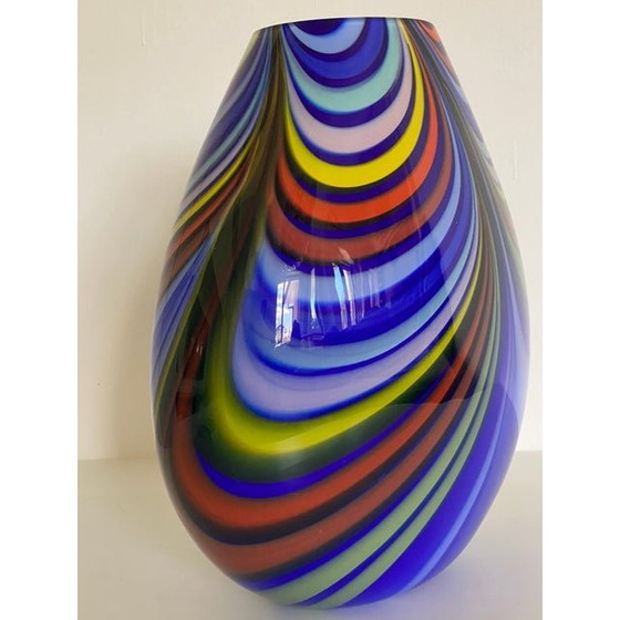 Image 1 of Zeitgenössische künstlerische Vase aus Muranoglas mit farbigem Schilf