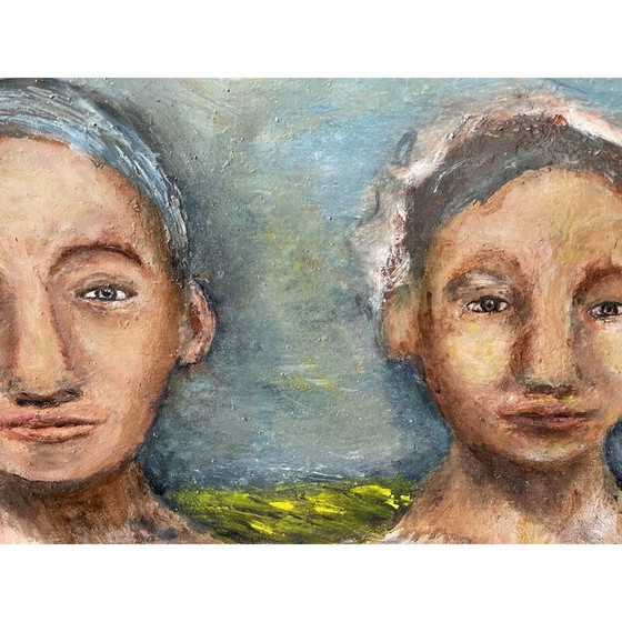 Image 1 of Vintage Öl auf Leinwand "Die 3 Schwestern" von Elodie Huré