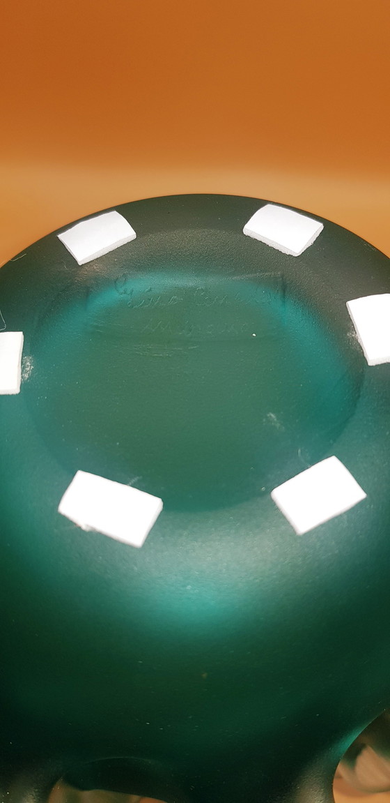 Image 1 of 50er Jahre Muranoglas Aqua Coroso Vase Signiert