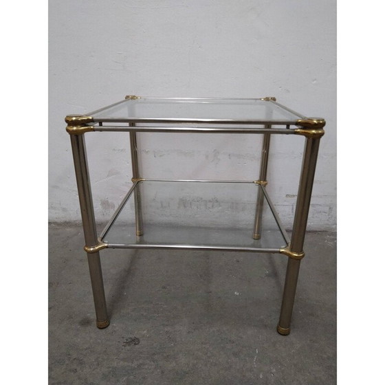 Image 1 of Vintage Couchtisch aus Glas mit goldenen Beinen