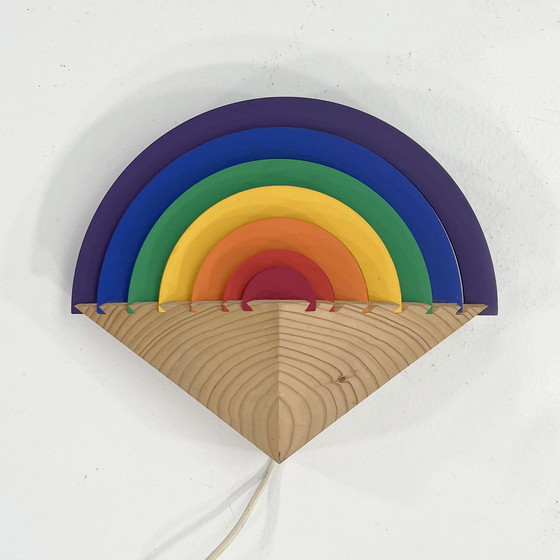 Image 1 of Regenbogen Holz Nachtlampe von Kiener Zürich, 1980S