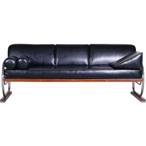 Schwarzes 3-sitziges Sofa von Robert Slezak für Slezak Factories, 1930