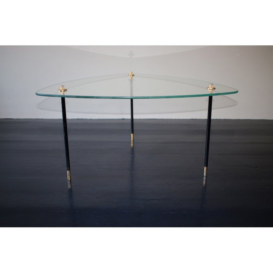 Image 1 of Alter Beistelltisch aus Glas und Messing, 1950