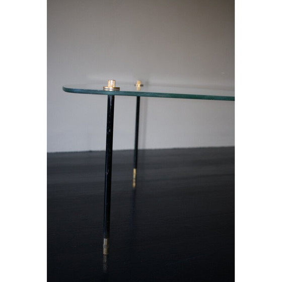 Image 1 of Alter Beistelltisch aus Glas und Messing, 1950