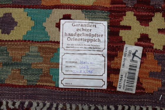 Image 1 of Original Old Style Kelim Afghan 248 X 196 Cm Top Zustand