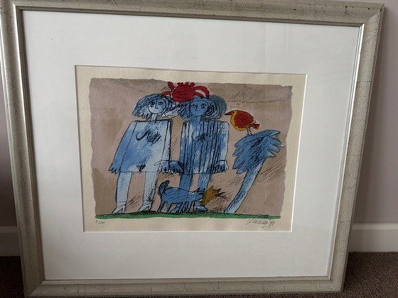 Image 1 of Schöner Siebdruck von Corneille aus der Sammlung Promenade