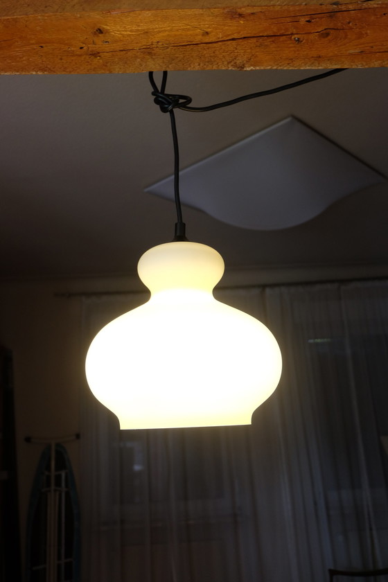 Image 1 of Deckenlampe Pendelleuchte Überfangglas weiß