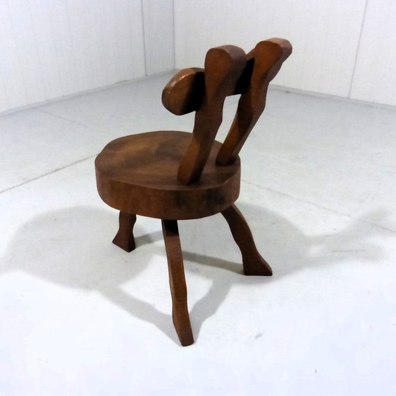 Image 1 of Brutalistischer Beistelltisch aus Eichenholz