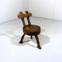 Brutalistischer Beistelltisch aus Eichenholz