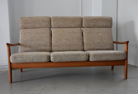 Image 1 of Teak Sofa Mit Hoher Rückenlehne Von Juul Kristensen, 1970Er