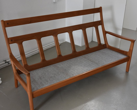 Image 1 of Teak Sofa Mit Hoher Rückenlehne Von Juul Kristensen, 1970Er