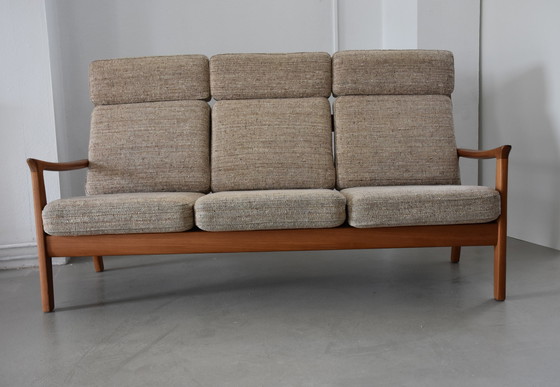 Image 1 of Teak Sofa Mit Hoher Rückenlehne Von Juul Kristensen, 1970Er