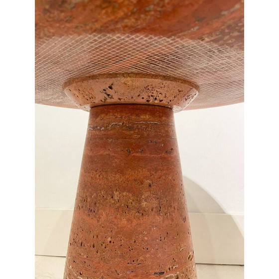 Image 1 of Paar Beistelltische aus rotem Travertin, Italien