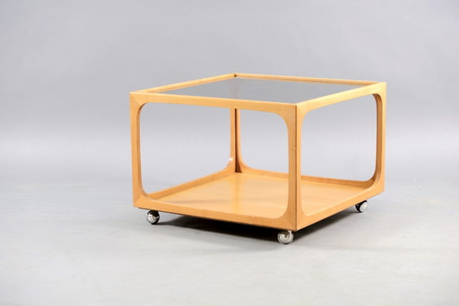 Mid-Century Cubic Coffee Table in Ash Wood