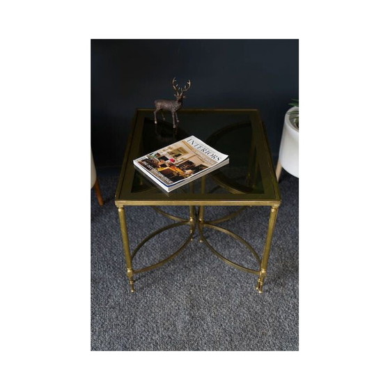 Image 1 of Nisttisch aus Messing und Glas, Frankreich 1970