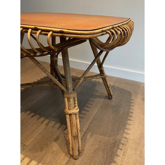 Image 1 of Couchtisch aus Rattan, 1950