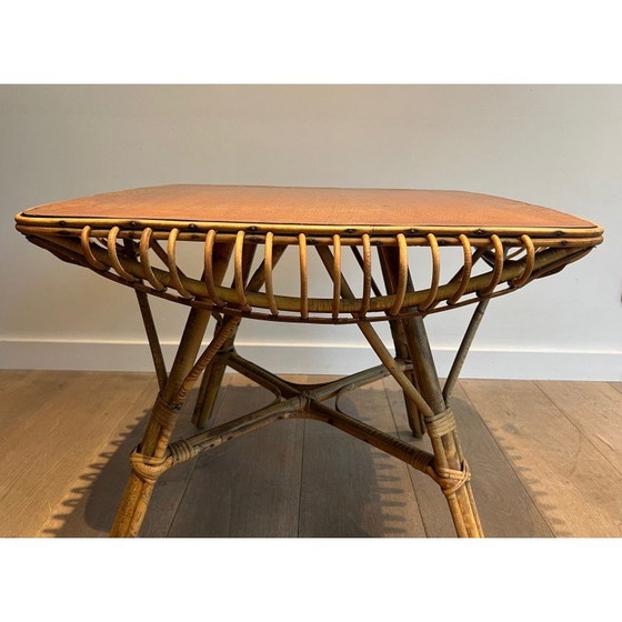 Image 1 of Couchtisch aus Rattan, 1950