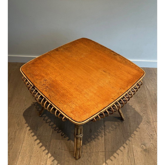 Image 1 of Couchtisch aus Rattan, 1950