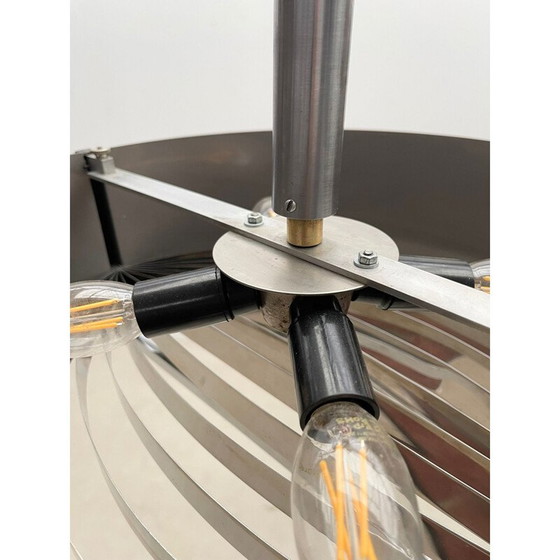 Image 1 of Mid Century Aluminium Pendelleuchte, Italien 1970er