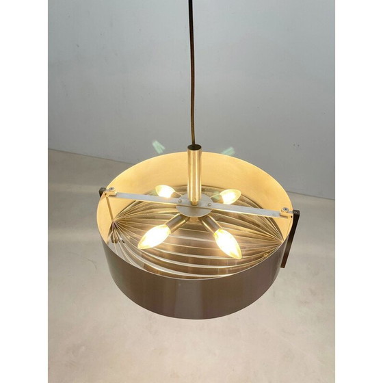 Image 1 of Mid Century Aluminium Pendelleuchte, Italien 1970er