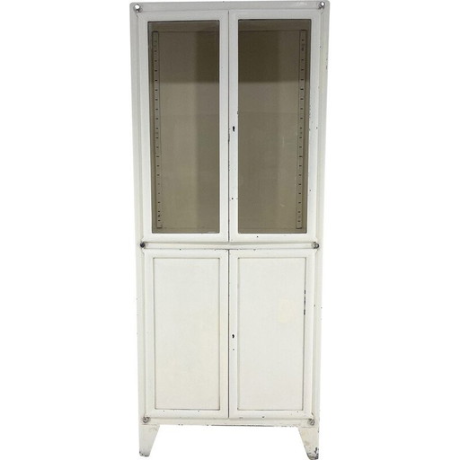 Medizinischer Schrank aus Eisen und Glas, Tschechoslowakei