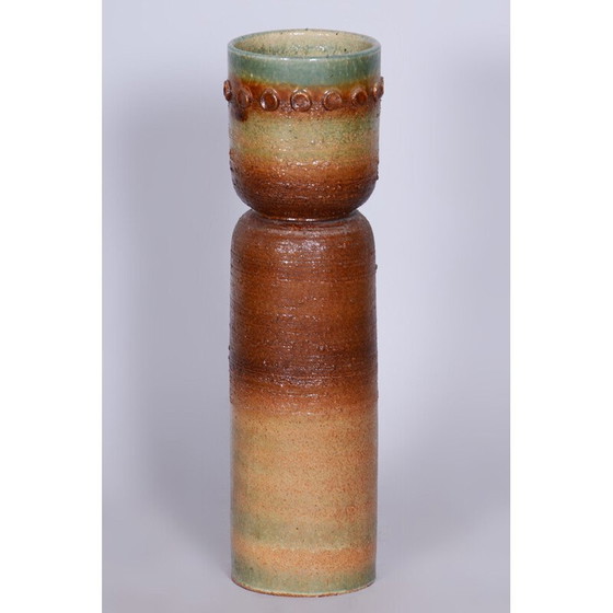 Image 1 of Vintage Vase aus glasierter Keramik, Tschechoslowakei 1950
