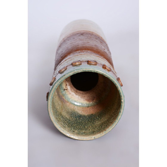 Image 1 of Vintage Vase aus glasierter Keramik, Tschechoslowakei 1950