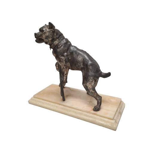 Antike französische Statue einer Bulldogge Charles Valton um 1900