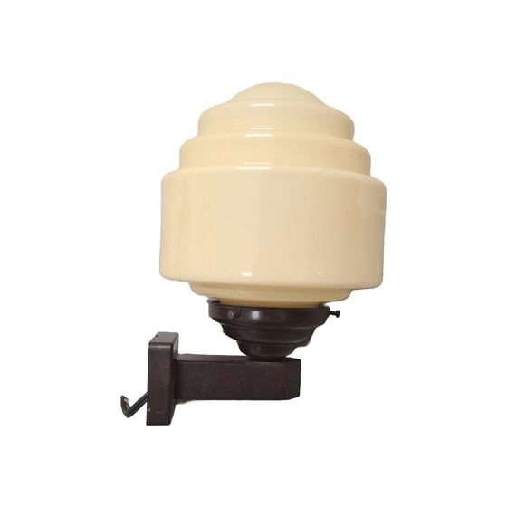 Image 1 of Art Deco Wandlampe aus Glas und Bakelit, 1930er Jahre