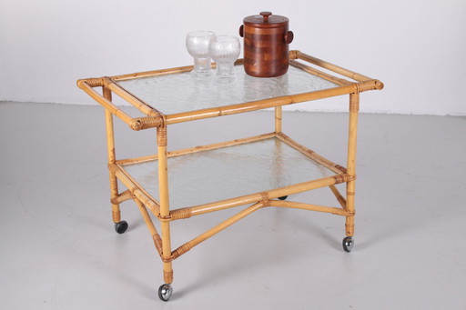 Vintage Bamboo Trolley Französisch 1960S