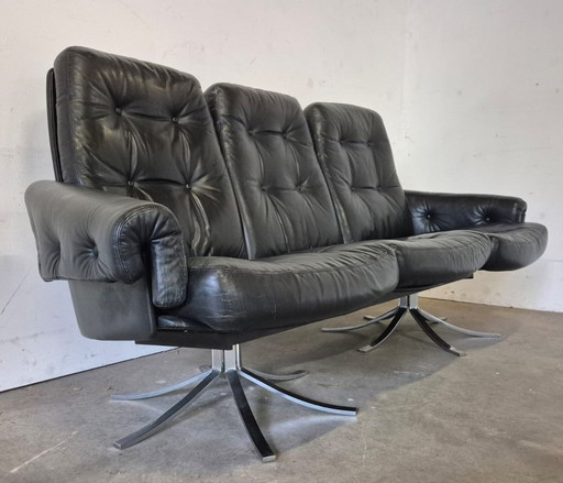 1970er Space Age Ledersofa