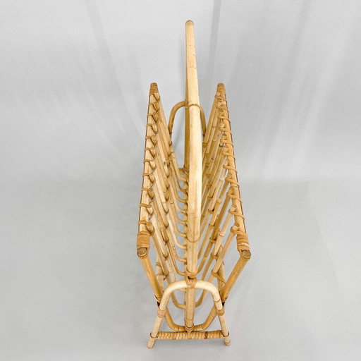 Zeitschriftenständer aus Bambus, Tschechoslowakei 1970er Jahre