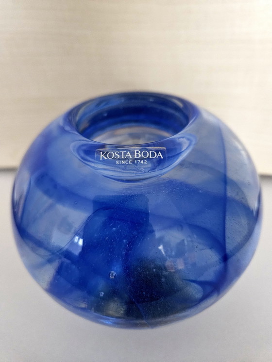 Image 1 of Kosta Boda "Blue Moon" Teelichthalter