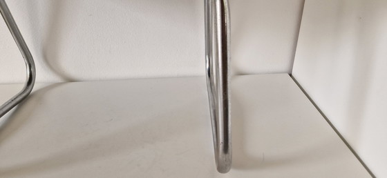 Image 1 of Vintage Fußhocker Chrom und Skai