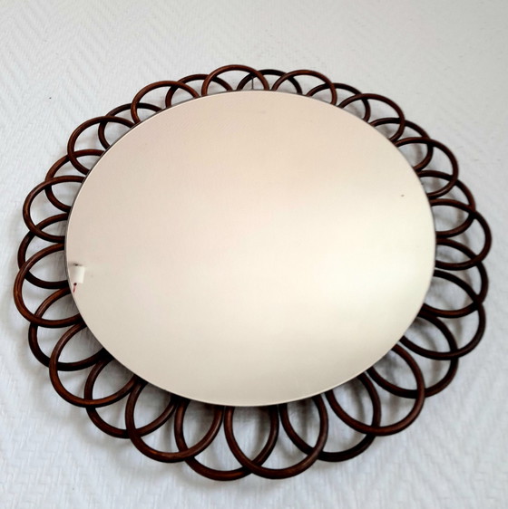 Image 1 of Spiegel Rattan Blume Vintage